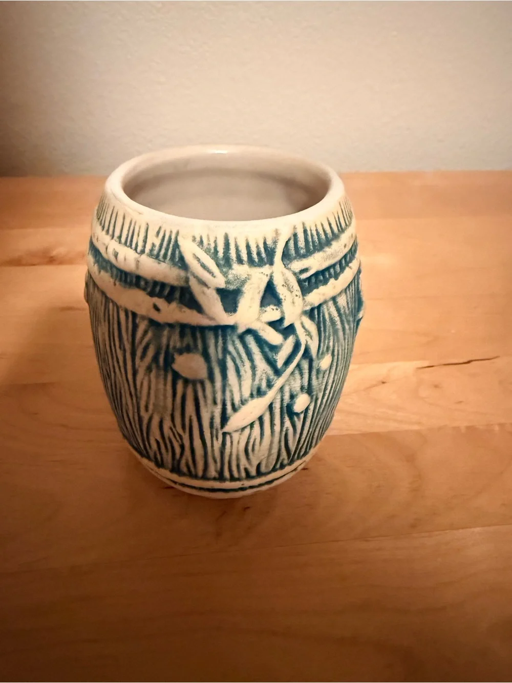 Disney Trader Sam's Blue and White Ceramic Tiki Mug